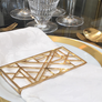 Abstract Style Napkin Wrap - SET(4) - Matte Gold
