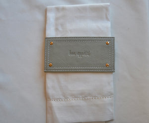 Leather Style Napkin Wrap SET(4) - Grey
