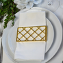 Large Trellis Napkin Wrap Set (4) Matte Gold