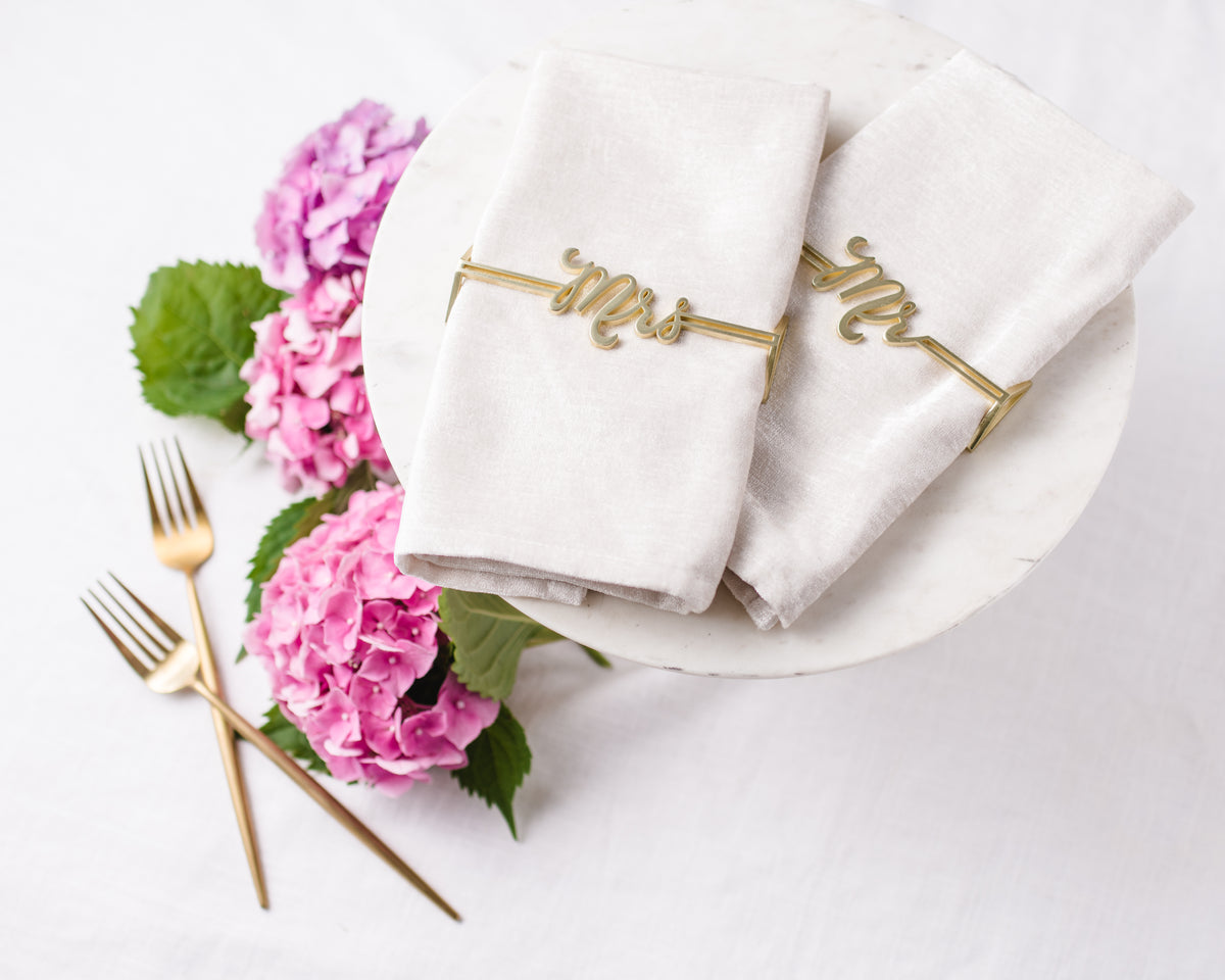 Mr and Mrs Napkin Rings - 2 Count