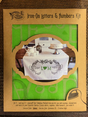 Iron-On Letters & Numbers Kit (Green)