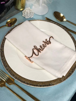 Cheers Napkin Wrap- Rose Gold