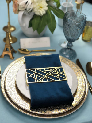 Abstract Style Napkin Wrap Matte Gold